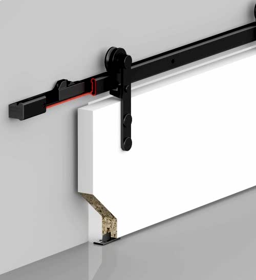 BARNDOOR 8821 - SÜRME KAPI - STOPERLI - SETBOX 1700 MM - SİYAH