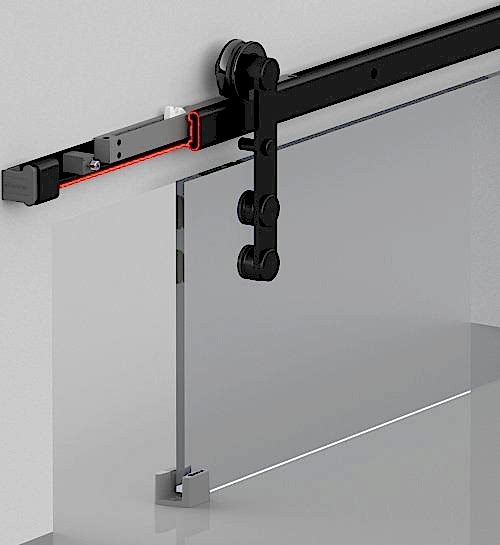 BARNDOOR 8920 - SÜRME CAM KAPI [ STANDART ] - SETBOX 1700 MM - SİYAH
