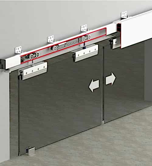 DOORSYNC 9951 - 120 KG TEK YÖNE SFT HALATLI SÜRME CAM KAPI SİSTEMİ